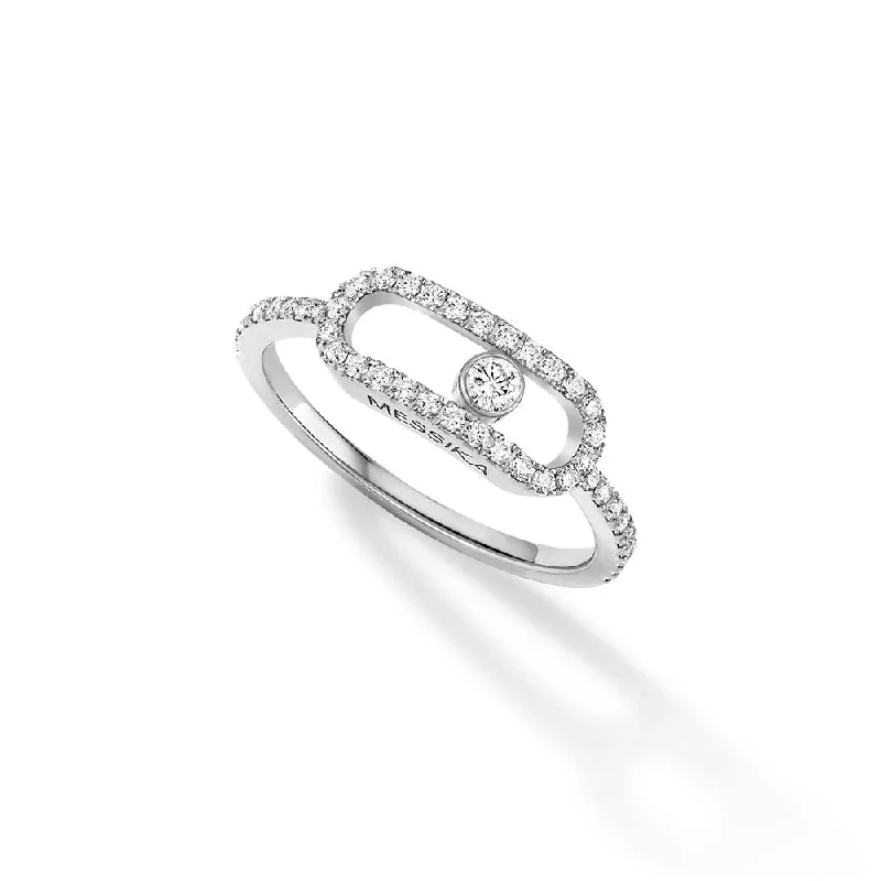 Messika White Gold Diamond Ring - MOVE UNO PAVÉE LM