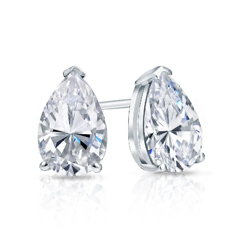 Auriya 3/4ctw Pear-cut Diamond Stud Earrings 14k Gold (G-H, SI1-SI2)