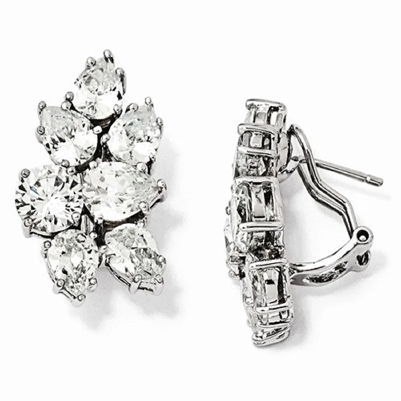 Cheryl M® Sterling and CZ 16mm Fancy Earrings and Bracelet