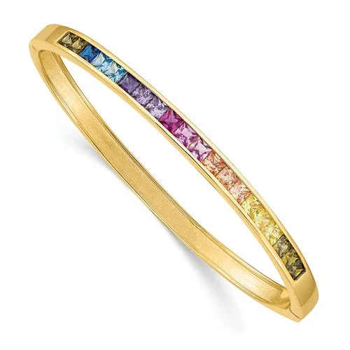 Yellow Gold Plated Hinged Bangle