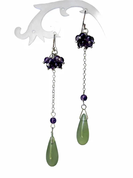 Jade and Amethyst Earrings