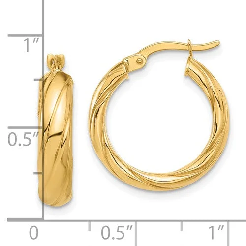 20mm (.79") 14K Yellow Gold Twisted Hoop Earrings