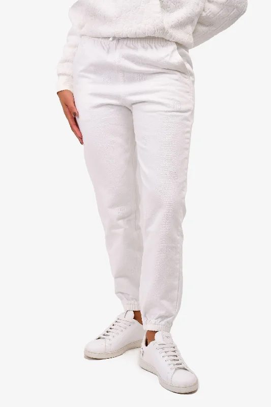 Alexander Wang White Denim Logo Embroidered Cargo Pants Size XS