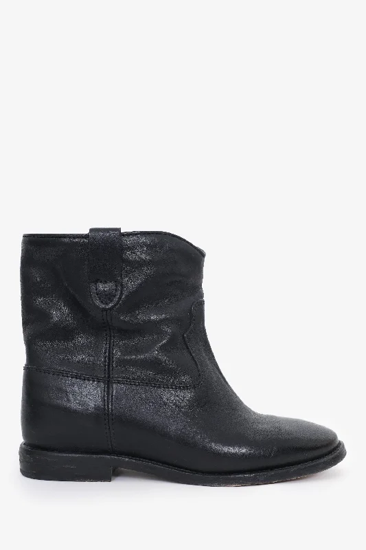 Isabel Marant Black Leather 'Cluster' Boots Size 37