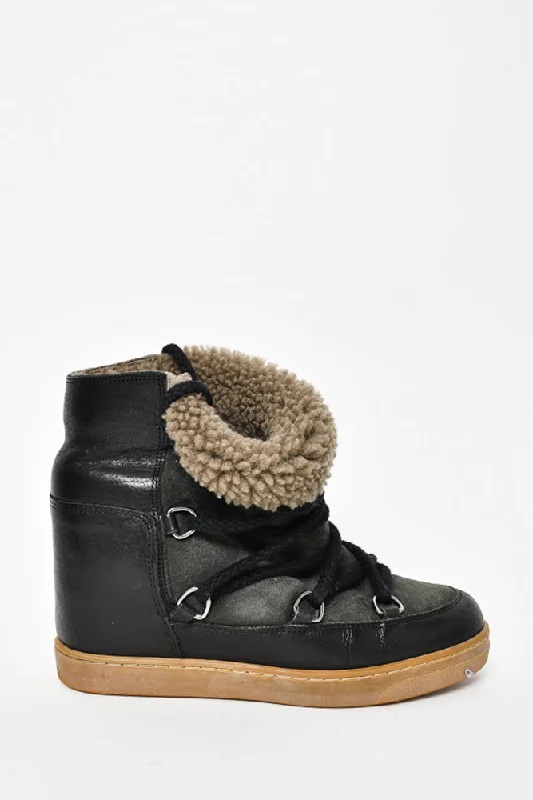 Isabel Marant Black Shearling Boot Size 36