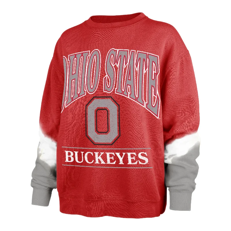 OHIO STATE BUCKEYES SLEEVE DYE '47 BOYFRIEND CREW WOMENS