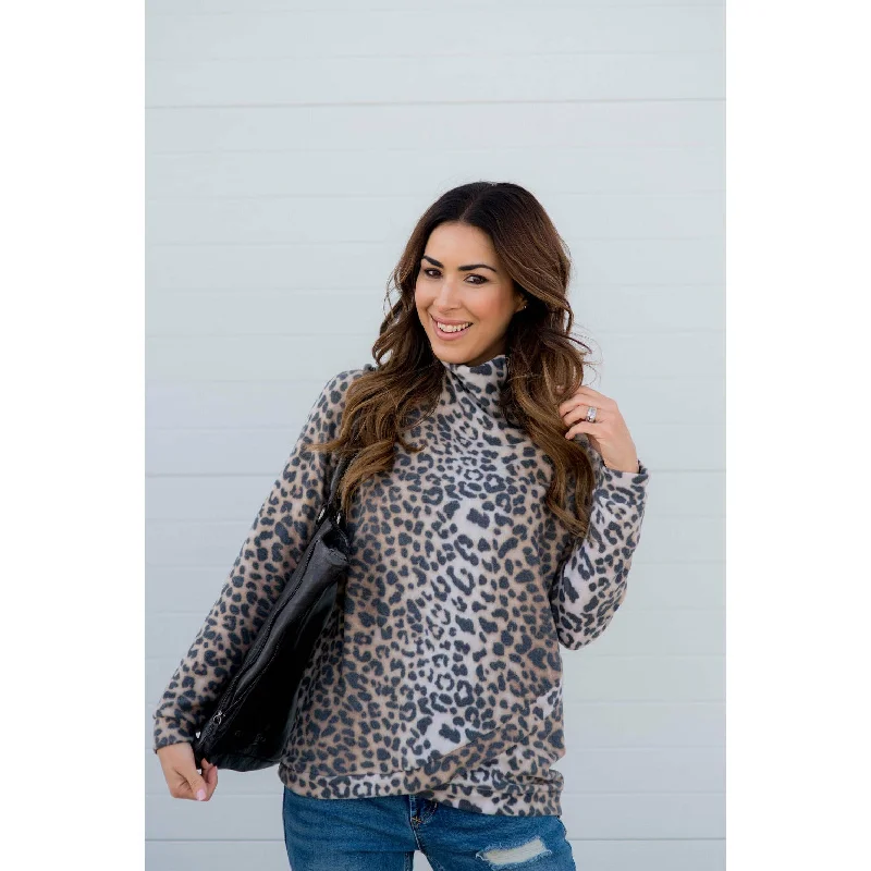 Wild Safari Leopard Wrapped Pullover