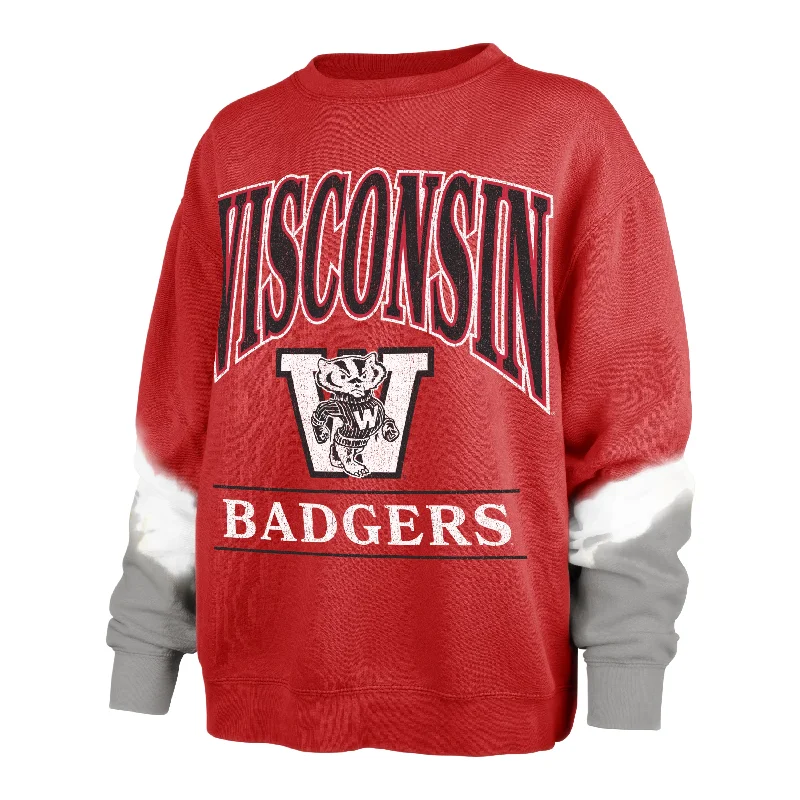 WISCONSIN BADGERS VINTAGE SLEEVE DYE '47 BOYFRIEND CREW WOMENS