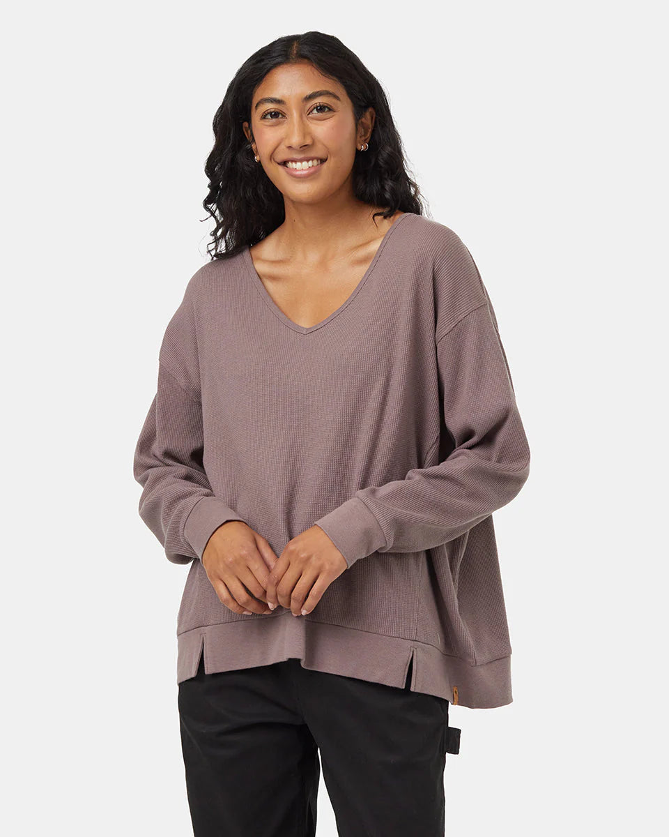 TreeWaffle Deep V-Neck Longsleeve Shirt (Women's)