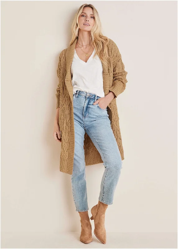 Cozy Oversized Duster  - Tan