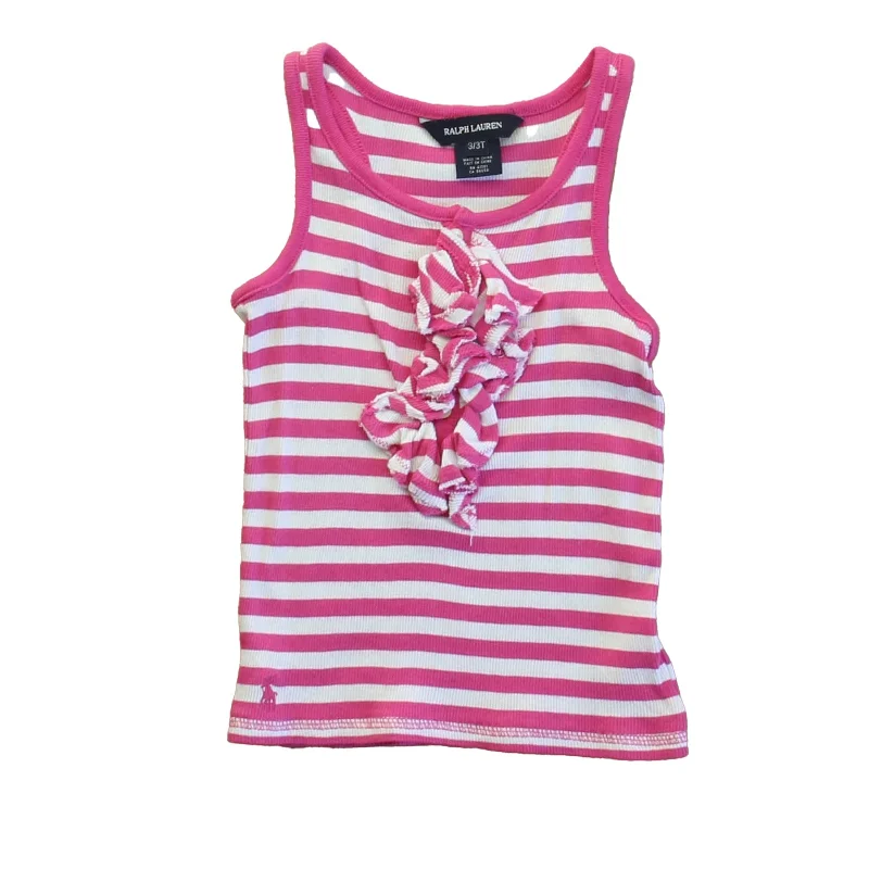 Ralph Lauren Girls Pink Stripe Tank Top