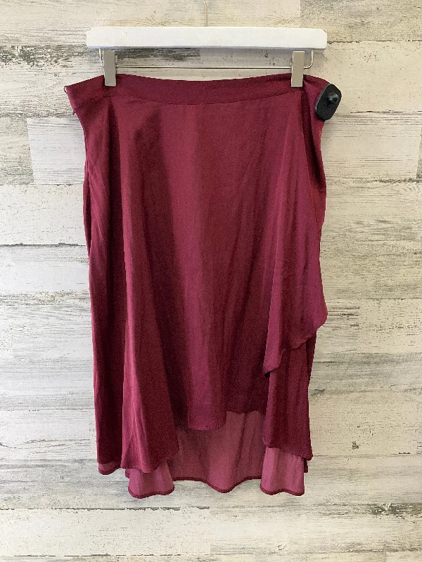 Skirt Midi By Loft In Red, Size: L