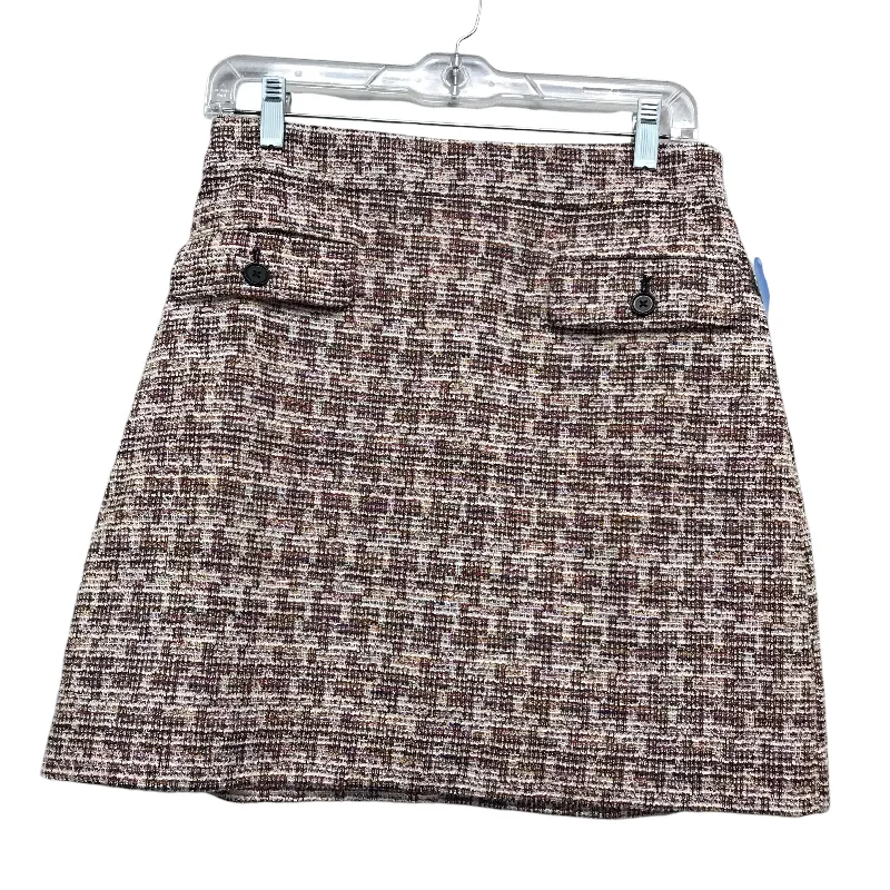 Skirt Mini & Short By Loft In Brown & Cream, Size:8