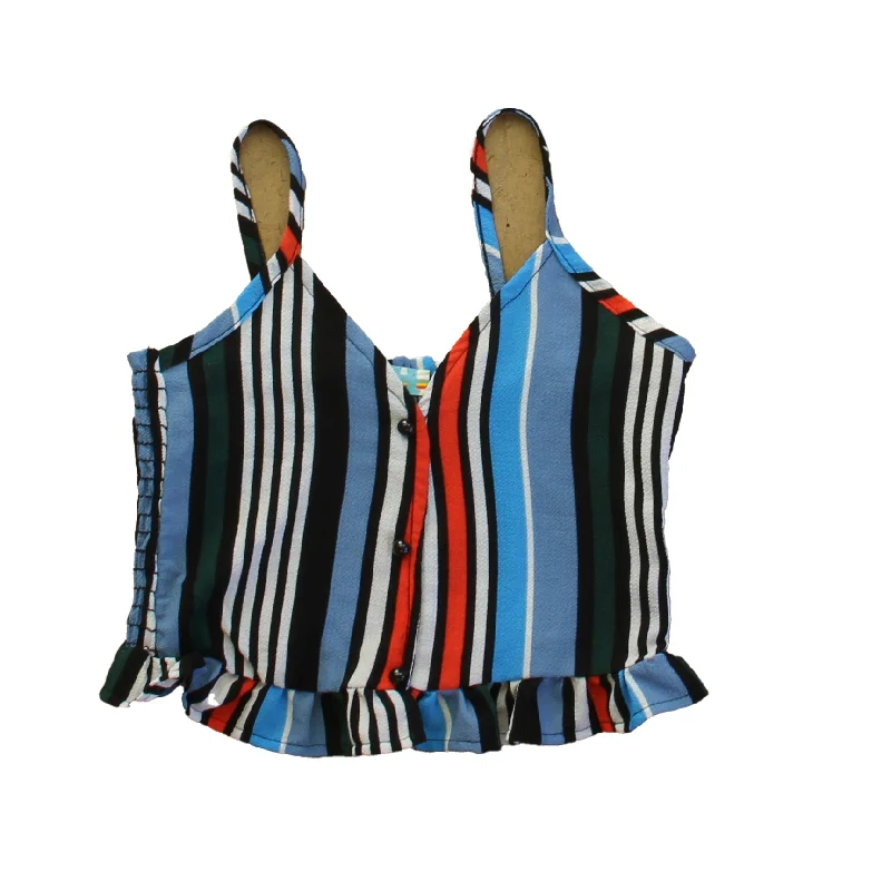 Vintage Havana Girls Black | Blue Stripe Tank Top