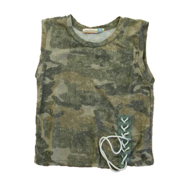 Vintage Havana Girls Green Camo Tank Top