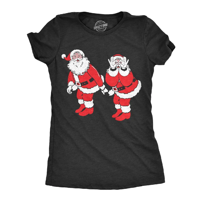 Womens Griddy Dance Santa T Shirt Funny Xmas Viral Dancing St Nick Joke Tee For Ladies