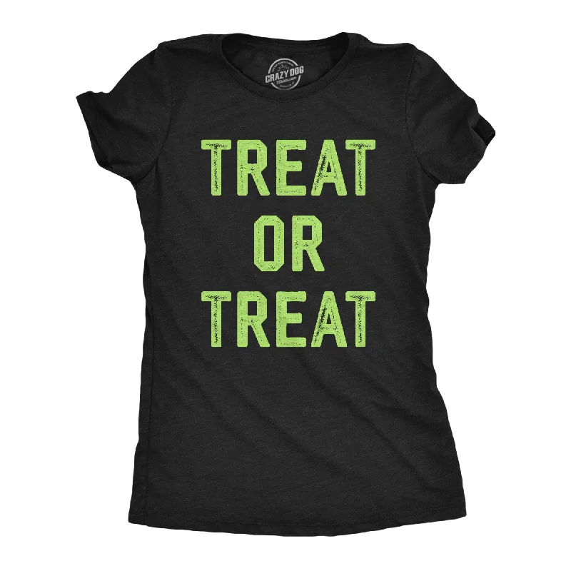 Womens Treat Or Treat T Shirt Funny Halloween Candy Spooky Season Lovers Tee For Ladies