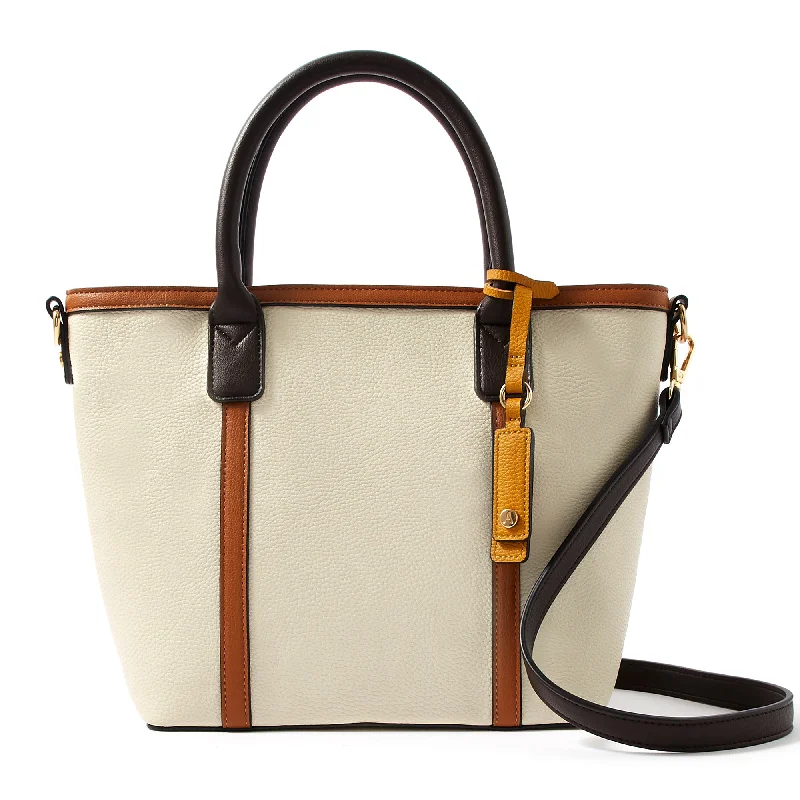 Accessorize London women's Faux Leather Chloe Cream Handheld Bag