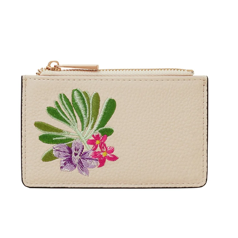 Accessorize London Women's Floral Embroidered Card Holder