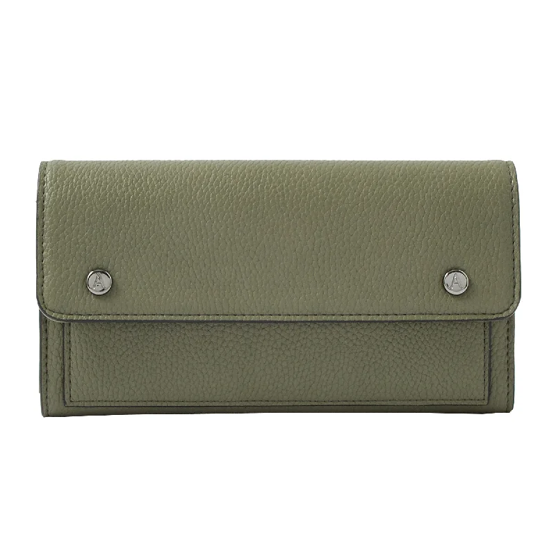 Accessorize London Women's Khaki Large A Stud Wallet Purse