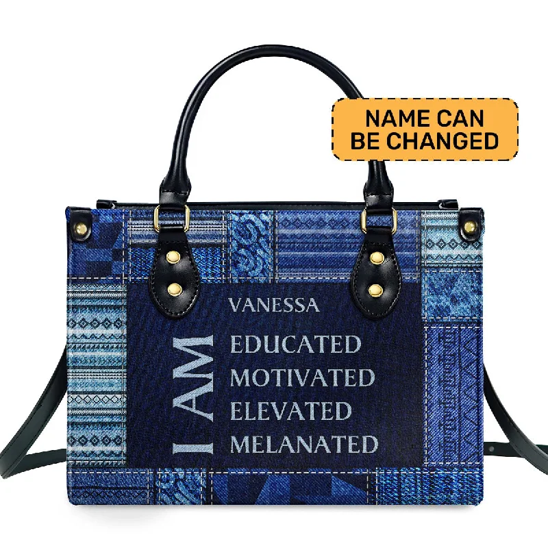 I Am - Jean Personalized Leather Handbag SB28