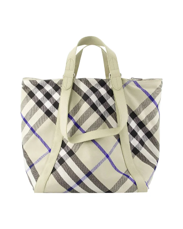 Medium Shopper Bag - Burberry - Synthetic - Neutral