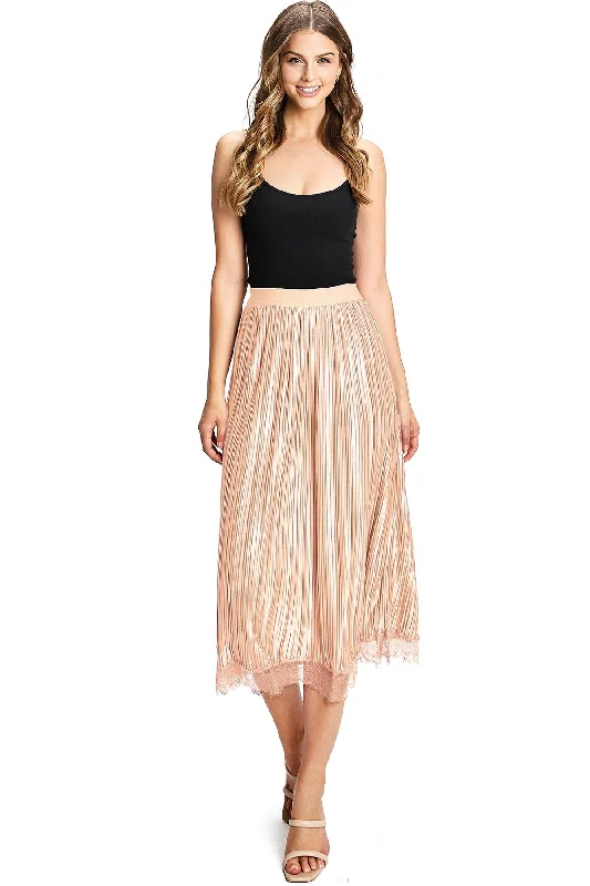 Luster Pleat Midi Skirt